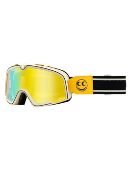 100 PROCENT FA20 BARSTOW GOGGLE SEE SEE - FLASH YELLOW LENS - GOGLE BARSTOW KOLOR BEŻOWY/CZARNY/POMARAŃCZOWY SZYBKA ŻÓŁTA