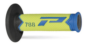 PROGRIP MANETKI PG788 OFF ROAD (22+25MM, DŁ.115MM) KOLOR JASNY NIEBIESKI/ŻÓŁTY FLUO/CZARNY (TRÓJSKŁADNIKOWE) (788-279)