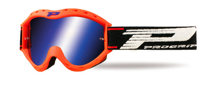 PROGRIP GOGLE PG3101-153 FL ATZAKI KID DZIECIĘCE KOLOR POMARAŃCZOWY FLUO (SZYBA PG3146 NIEBIESKA LUSTRZANA DWUWARSTWOWA, NO FOG, ANTI UV) (PG3101/1) (3101-153 FL)