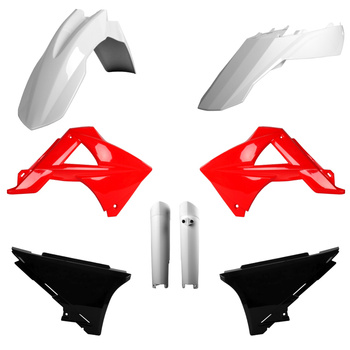 POLISPORT KOMPLET PLASTIKÓW (FULL KIT) GAS GAS EC/EC-E 125 '11; EC/EC-E 200 '11; EC/EC-E 250 '11; EC-EC-E 300 '11 EC/EC-F '11 W ZESTAWIE OSŁONY AMORTYZATORÓW (8398500006) KOLOR BIAŁO CZARNO CZERWONY