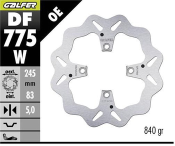 GALFER TARCZA HAMULCOWA TYŁ DUCATI 1098 '07-; PANIGALE '18-; STREETFIGHTER '09- (WAVE DISC) (245X83X5MM)