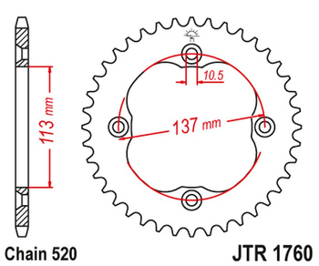 JT ZĘBATKA TYLNA 4509 38 SUZUKI LTZ 400 '09-'12 (450938JT) (ŁAŃC. 520)