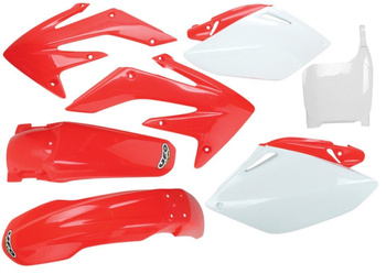 UFO KOMPLET PLASTIKÓW HONDA CRF 450 R '05-'06 KOLOR OEM (CZERWONY/BIAŁY) (HO108E999)
