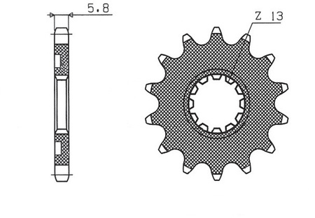 SUNSTAR ZĘBATKA PRZEDNIA 2141 14 KAWASAKI KXF 450 06-19, KAWASAKI KLX-R 450 '07-'21 (JTF1565.14) (JTF565.14) (ŁAŃC. 520) (56514) (214114JT)YFZ 450 '04-'13