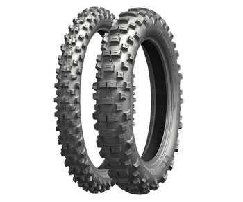 MICHELIN KOMPLET OPON (CAI214111/24) 90/100-21 ENDURO MEDIUM FIM 57R TT PRZÓD DOT 2024 + (CAI536997/24) 140/80-18 ENDURO MEDIUM FIM 70R TT TYŁ DOT 2024 + BANDANA Z LOGOTYPEM