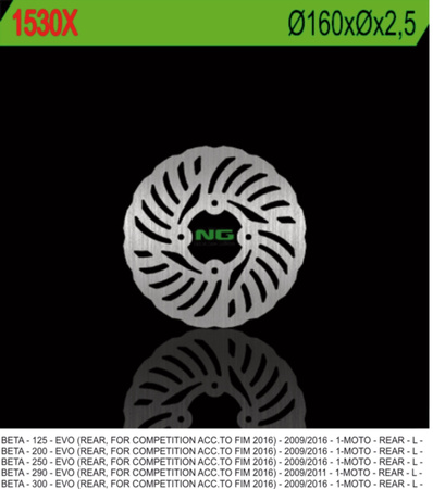 NG TARCZA HAMULCOWA TYŁ BETA EVO 125/200/250/290/300 09-17 (160MM) WAVE