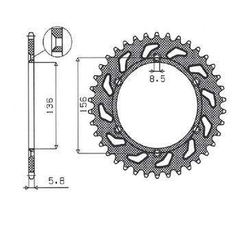 SUNSTAR ZĘBATKA TYLNA ALUMINIOWA (ERGAL) 702 50 HUSQVARNA SM 610 (08-09), SUZUKI DR350 (90-03), RGV 250 (91-96) (ŁAŃC. 520) (70250JT) KOLOR CZARNY - OFERTA SPECJALNA