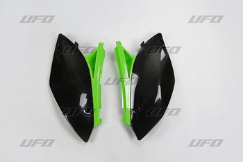 UFO BOCZKI TYLNE KAWASAKI KXF 250 '09-'12 KOLOR OEM (CZARNY/ZIELONY)