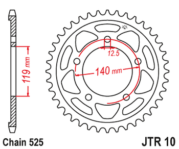 JT ZĘBATKA TYLNA 4671 44 BMW F 750GS '18-19, F 850GS / ADVENTURE '18-19 (ŁAŃC. 525) (467144JT)