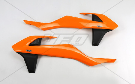 UFO OSŁONY CHŁODNICY KTM SX/SXF '16-'18 (Z WYJĄTKIEM SX 250 '16), EXC/EXCF TPI '17-'19, KOLOR OEM (POMARAŃCZOWY/CZARNY)