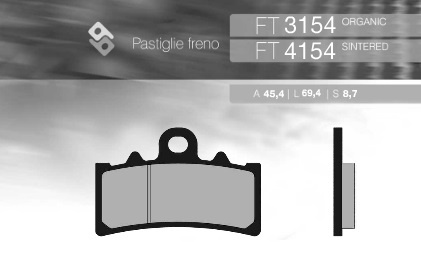 BRENTA KLOCKI HAMULCOWE KH606 SPIEK METALICZNY (ZŁOTE) KTM DUKE 125/200/390 '11-'16 PRZÓD (FT 4154)