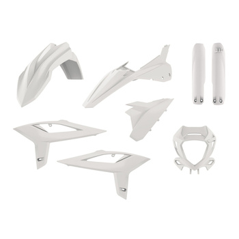 POLISPORT KOMPLET PLASTIKÓW (FULL KIT) BETA RR 2T/4T '20-'22 W ZESTAWIE OSŁONA LAMPY (8667300001) I OSŁONY AMORTYZATORÓW (8425700001) KOLOR BIAŁY OEM