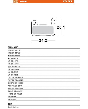 MOTO-MASTER WYPRZEDAŻ BIKE PRO KLOCKI HAMULCOWE ROWEROWE SINTER METALICZNE PASUJE DO SHIMANO XTR BR-M975, BR-M966, BR-M965, XT BR-M776, BR-M775, BR-M765, SLX BR-M665, SAINT BR-M800, DEORE BR-M596, BR-M595, BR-M535