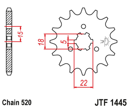JT ZĘBATKA PRZEDNIA 423 14 KAWASAKI KX 125 '94-'07 (42314JT) (ŁAŃC. 520)