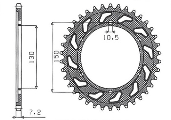 SUNSTAR ZĘBATKA TYLNA 300 44 YAMAHA TDM 900 '02-'13, HONDA XL 600V TRANSALP '91-'99 (JTR300.44) (ŁAŃC. 525) (30044JT)