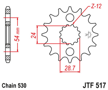 JT ZĘBATKA PRZEDNIA 526 15 KAWASAKI ZZR 1200/1400 (52615JT) (ŁAŃC. 530)