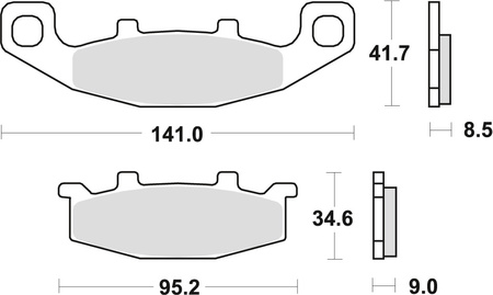 TRW ZF KLOCKI HAMULCOWE KH129 ORGANIC KAWASAKI ZL 600 95-97, ZZR 600 / 1100 90-92, ZR 750 91-99, GPZ 900 90-94, GTR 1000 94-01, ZR 1100 92-95, ZX 11 93-01, SUZUKI GS 500 89-95, DR / VX 800 90-96, GSX 1100 G 91-95, PRZÓD/TYŁ