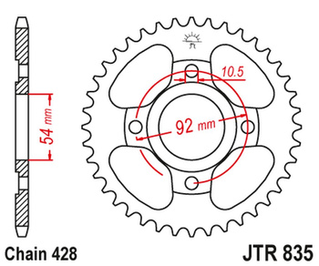 JT ZĘBATKA TYLNA 843 47 YAMAHA TZR 50 KONWERSJA (84347JT) (ŁAŃC. 428)