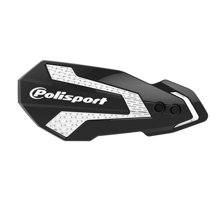 POLISPORT PROMOCJA OSŁONY RĄK (LISTKI) MODEL MX FLOW Z UNIWERSALNYM ZESTAWEM MONTAŻOWYM KTM SX/EXC '14-22'; HUSQVARNA TC/TE/FC/FE '14-22' KOLOR CZARNO BIAŁY