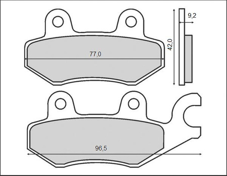 BRENTA KLOCKI HAMULCOWE KH197 (ORGANIC) HONDA XL 125 VARADERO 01-11, VT 125C, KYMCO 50/125/200/250/300