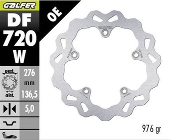 GALFER TARCZA HAMULCOWA TYŁ BMW R 1200GS ADVENTURE '13-; R 1200GS/R/RS/RT '13-; 1250GS ADVENTURE '19-; R1250 GS/R/RS/RT '19 (WAVE DISC) (276X136,5X5MM)
