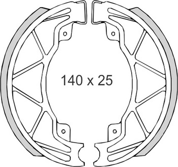 BRENTA SZCZĘKI HAMULCOWE DERBI25/50/125/150 PIAGGIO50/125/180 VESPA 50/125 (140x25mm) (FT 0300)