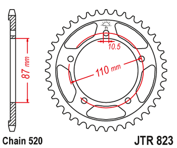 JT ZĘBATKA TYLNA 795 47 SUZUKI DL 250 V-STROM '17-19, SFV 650 GLADIUS '09-14 (+1) (79547JT) (ŁAŃC. 520)