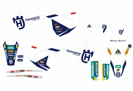 BLACKBIRD WYPRZEDAŻ KOMPLET NAKLEJEK (OKLEIN) HUSQVARNA FC/TC '16-'18, TE/FE '17-'19 REPLICA FACTORY HUSQVARNA 23