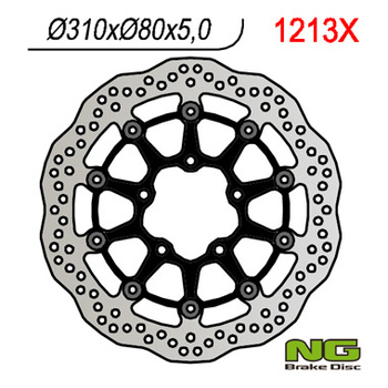 NG TARCZA HAMULCOWA PRZÓD KAWASAKI ZX6R 636 13-16, Z800 12-16, ZX10R 08-15, Z1000 15-16, ZZR1400 06-16, GTR1400 07-16, ZX14 07-15 (310X80X5) WAVE PŁYWAJĄCA