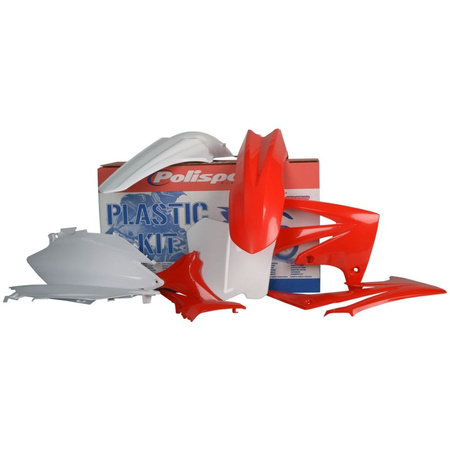 POLISPORT WYPRZEDAŻ KOMPLET PLASTIKÓW HONDA CRF 250R '11-'13; CRF 450R '11-'12 KOLOR CZERWONO BIAŁY OEM