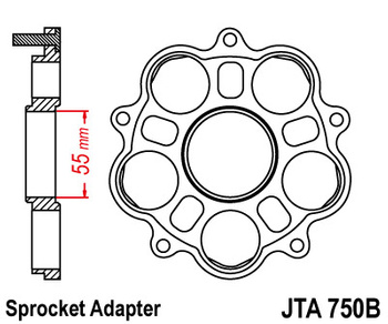 JT ADAPTER ZĘBATKI TYLNEJ DUCATI 748/796/800/848/916/1000/1100