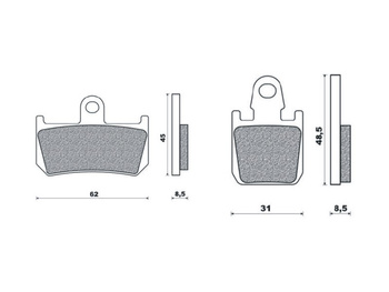BRENTA KLOCKI HAMULCOWE KH442/4 SPIEK METALICZNY (ZŁOTE) YAMAHA (FT 4118)