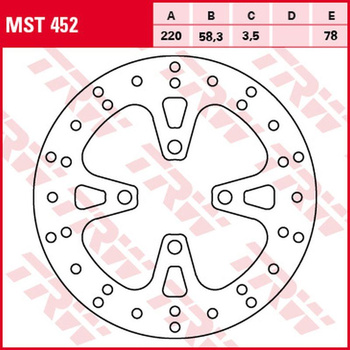 TRW ZF TARCZA HAMULCOWA PRZÓD HONDA NSC 50 VISION '12-, AFS 110 '12-, NSC 110 '11-, SCV 125 LEAD '10-'13, PCX 125 '10-'14, SH 125 '14-, PCX 150 '10-, (220X58X3,5MM)