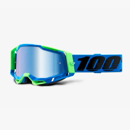 WYPRZEDAŻ 100 PROCENT GOGLE MODEL RACECRAFT 2 FREMONT - MIRROR BLUE LENS - KOLOR NIEBIESKI/ZIELONY SZYBKA NIEBIESKIE LUSTRO