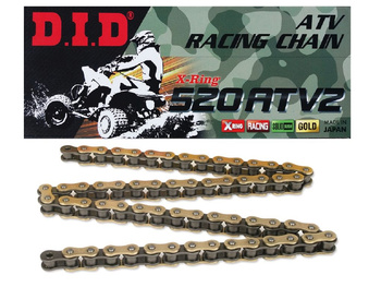 DID 520ATV2G&B-100 ŁAŃCUCH ZŁOTY (100-OGNIW) X-RING (OTWARTY + ZAPINKA) - ZASTĘPUJE 520ATV