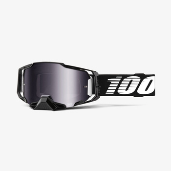 100 PROCENT GOGLE MODEL ARMEGA BLACK - MIRROR SILVER LENS - KOLOR CZARNY SZYBKA SREBRNE LUSTRO STARY KOD: 50710-001-02