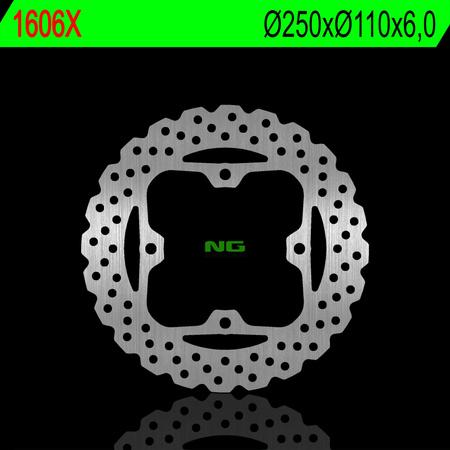 NG TARCZA HAMULCOWA TYŁ KAWASAKI KLZ 1000 VERSYS '16-'22 Z 1000 '15-'22, Z 1000SX ZZR 1400 '06-'22 (250X110X6,0MM) (4X10,5MM) WAVE