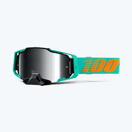 100 PROCENT GOGLE MODEL ARMEGA CLARK - MIRROR SILVER LENS - KOLOR ZIELONY SZYBKA SREBRNE LUSTRO