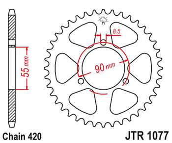 JT ZĘBATKA TYLNA 4575 47 RIEJU 50 RS2 MATRIX/PRO '03-09' NAKED '04-09 (457547JT) (ŁAŃC.420)