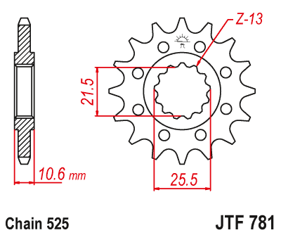 JT ZĘBATKA PRZEDNIA 2331 14 BENELLI BN 302 '15-'21, 500 LEONCINO '17-'21, TRK 502 '17-'21, TRX 502X '18- , MULTISTRADA 1158 '21-'24 (233114JT) (ŁAŃC. 525)