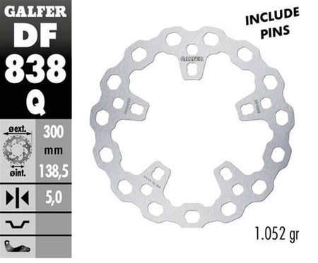 GALFER TARCZA HAMULCOWA PRZÓD HARLEY-DAVIDSON (300X138X5) (CUBIQ)