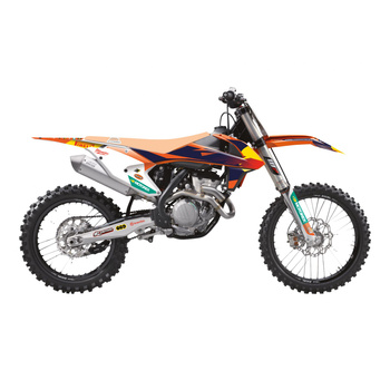 BLACKBIRD KOMPLET NAKLEJEK (OKLEIN) KTM SX/SX-F '16-'18, EXC/EXC-F '17-'19 REPLICA KTM FACTORY MXGP KOLOR POMARAŃCZOWY CZARNY