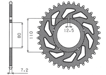 SUNSTAR ZĘBATKA TYLNA 4350 46 HONDA VT 600 '88-'07, CBR 400 (JTR1332.46) (ŁAŃC. 525) (435046JT)