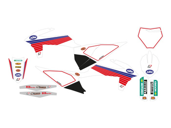 BLACKBIRD KOMPLET NAKLEJEK (OKLEIN) KTM SX/SX-F '19-'22, EXC/EXC-F '20-'23 RETRO KOLOR BIAŁY NIEBIESKI CZERWONY