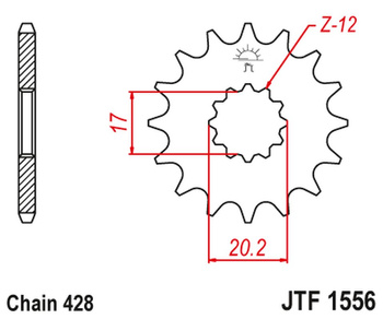 JT ZĘBATKA PRZEDNIA 2064 13 YAMAHA TZR 50 (SPAIN) (206413JT) (ŁAŃC. 428) KONWERSJA