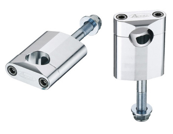 ACCEL MOCOWANIE/PODWYŻKI KIEROWNICY (28,6MM) WYS. 58,5MM ZE ŚRUBĄ M12 KOLOR SREBRNY (BM-16SV28)