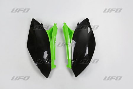 UFO BOCZKI TYLNE KAWASAKI KXF 250 '09-'12 KOLOR OEM (CZARNY/ZIELONY)