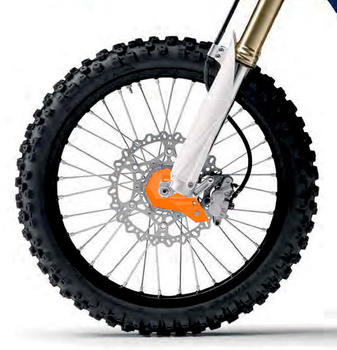 POLISPORT OSŁONA DOLNEJ CZĘŚCI AMORTYZATORA PRZÓD (Z ZESTAWEM MONTAŻOWYM) HUSQVARNA TC/FC/TE/FE '15-'24; KTM SX/SX-F/EXC/EXC-F '15-'24; GAS GAS MC/MC-F '21-'24; SHERCO SE/SE-R/SEF-R '17-'24 KOLOR POMARAŃCZOWY
