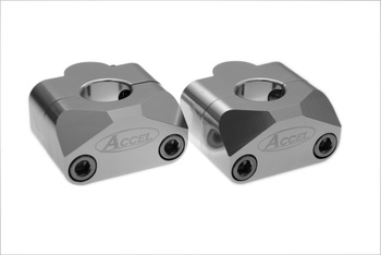 ACCEL MOCOWANIE/PODWYŻKI KIEROWNICY (DÓŁ-22,2/GÓRA-22,2MM) WYS. 20MM KOLOR SREBRNY (BM-01SV22/22)