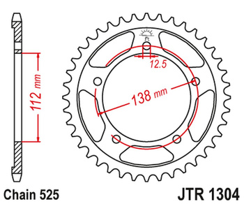 JT ZĘBATKA TYLNA 4357 43 HONDA CB 600 HORNET '07-'13, CBR 600F '97-'98, '11-'14, CBF 600 '04-'07 (435743JT) (ŁAŃC. 525)